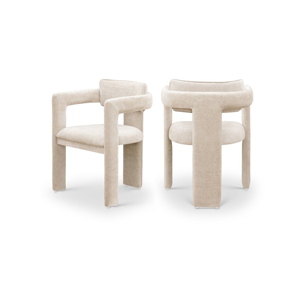 Brenda Beige Chenille Fabric Dining Chair, Set of 2. Picture 1