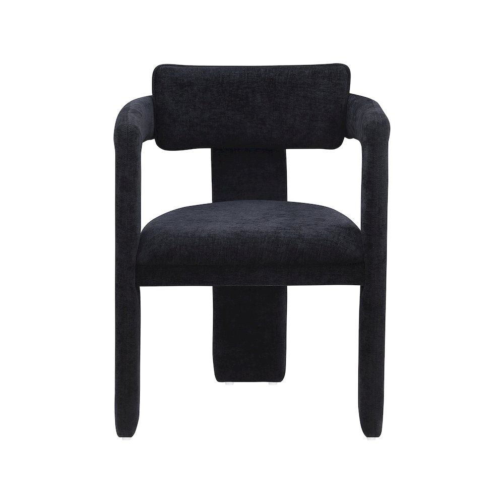 Brenda Black Chenille Fabric Dining Chair, Set of 2. Picture 3