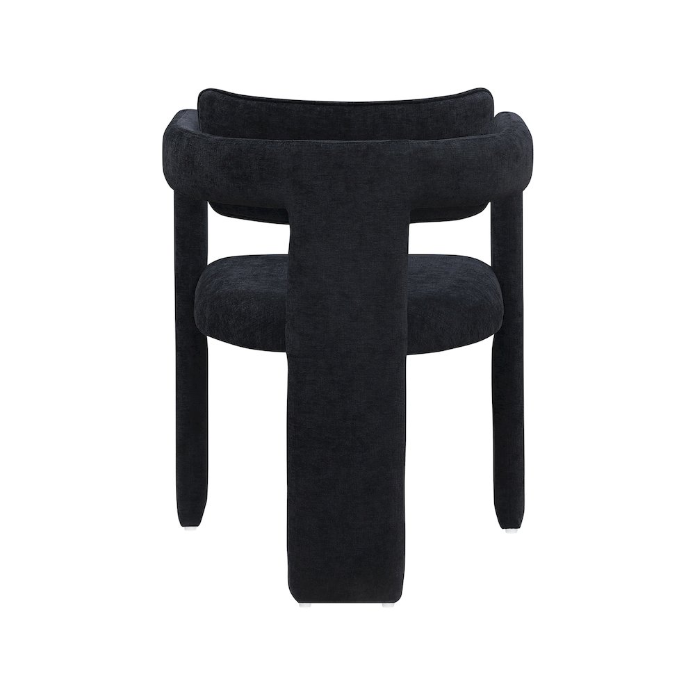 Brenda Black Chenille Fabric Dining Chair, Set of 2. Picture 5