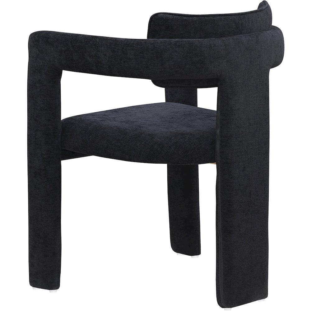 Brenda Black Chenille Fabric Dining Chair, Set of 2. Picture 6