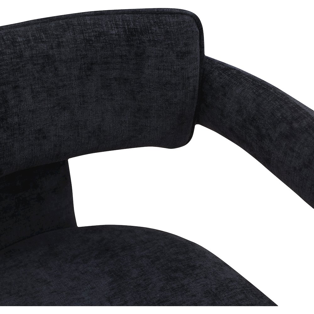 Brenda Black Chenille Fabric Dining Chair, Set of 2. Picture 7