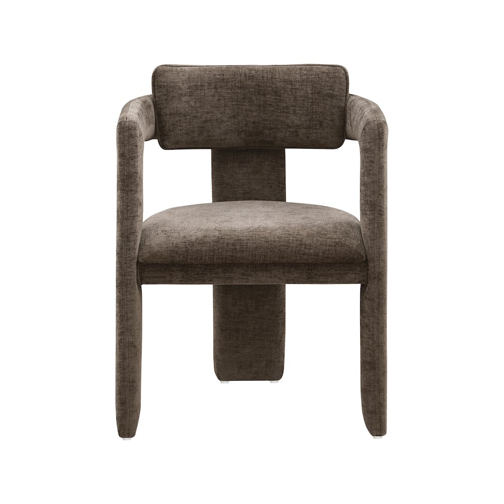 Brenda Brown Chenille Fabric Dining Chair, Set of 2. Picture 3