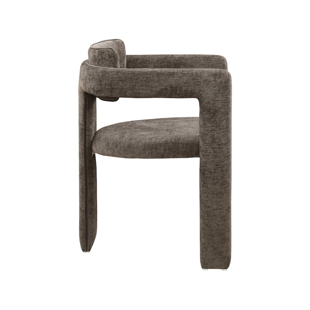 Brenda Brown Chenille Fabric Dining Chair, Set of 2. Picture 4