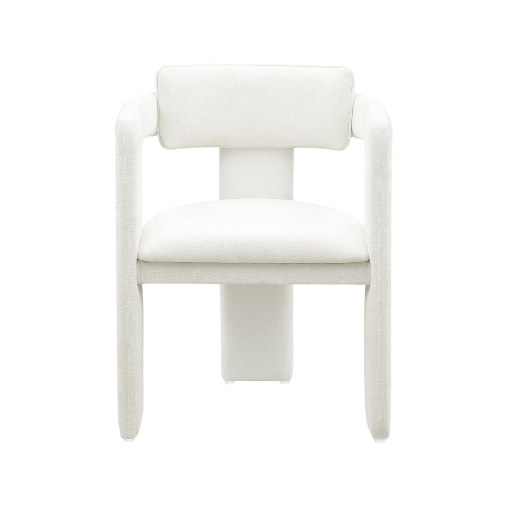 Brenda Cream Chenille Fabric Dining Chair, Set of 2. Picture 3