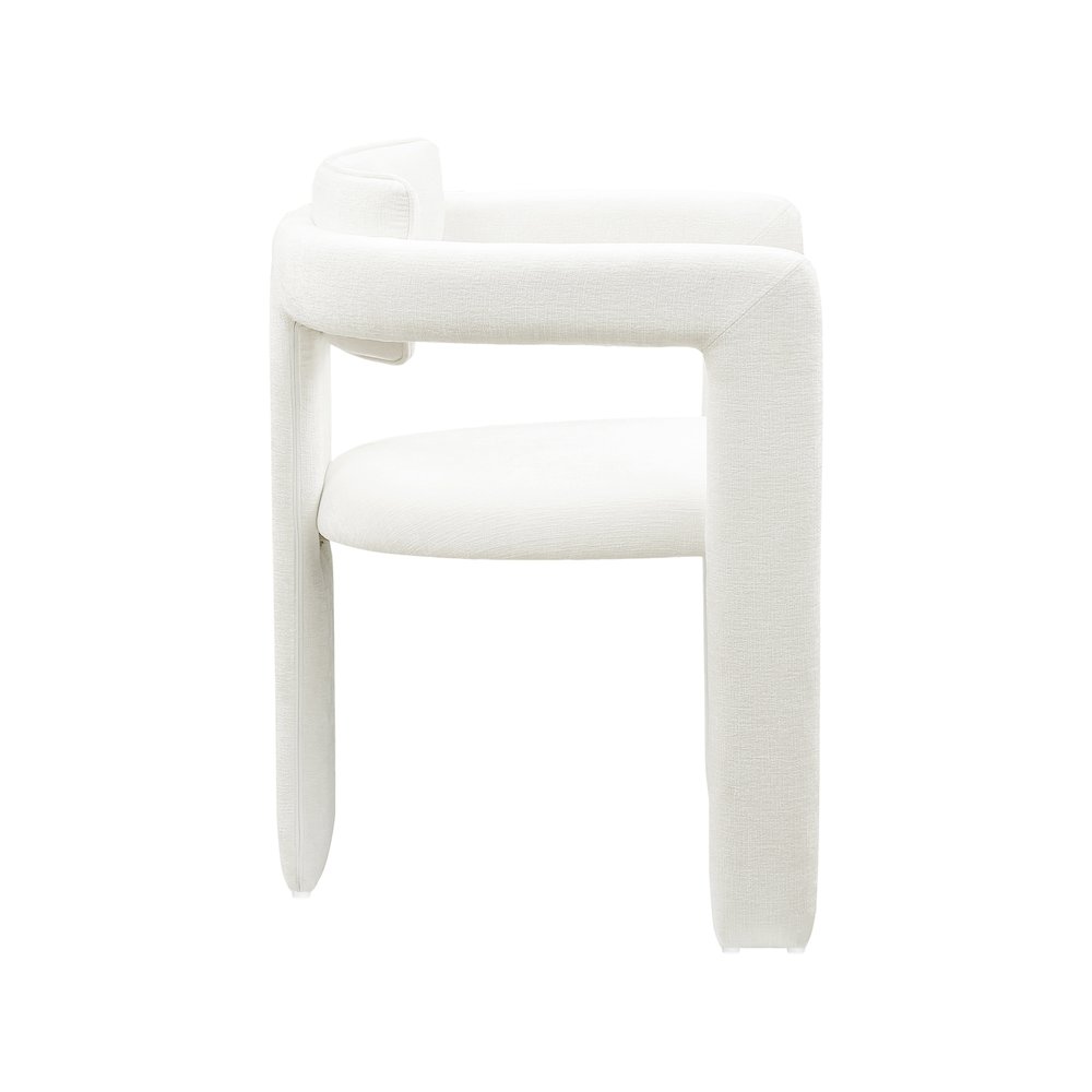 Brenda Cream Chenille Fabric Dining Chair, Set of 2. Picture 4