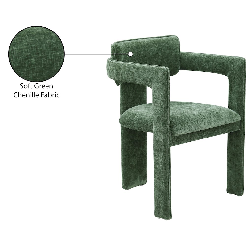 Brenda Green Chenille Fabric Dining Chair, Set of 2. Picture 9