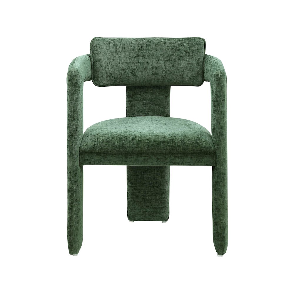 Brenda Green Chenille Fabric Dining Chair, Set of 2. Picture 3