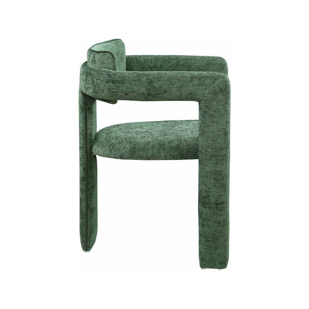 Brenda Green Chenille Fabric Dining Chair, Set of 2. Picture 4