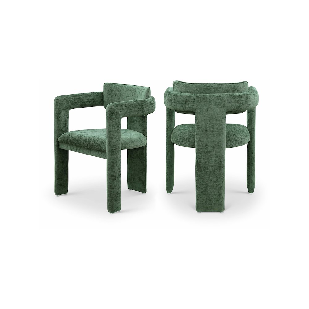 Brenda Green Chenille Fabric Dining Chair, Set of 2. Picture 1