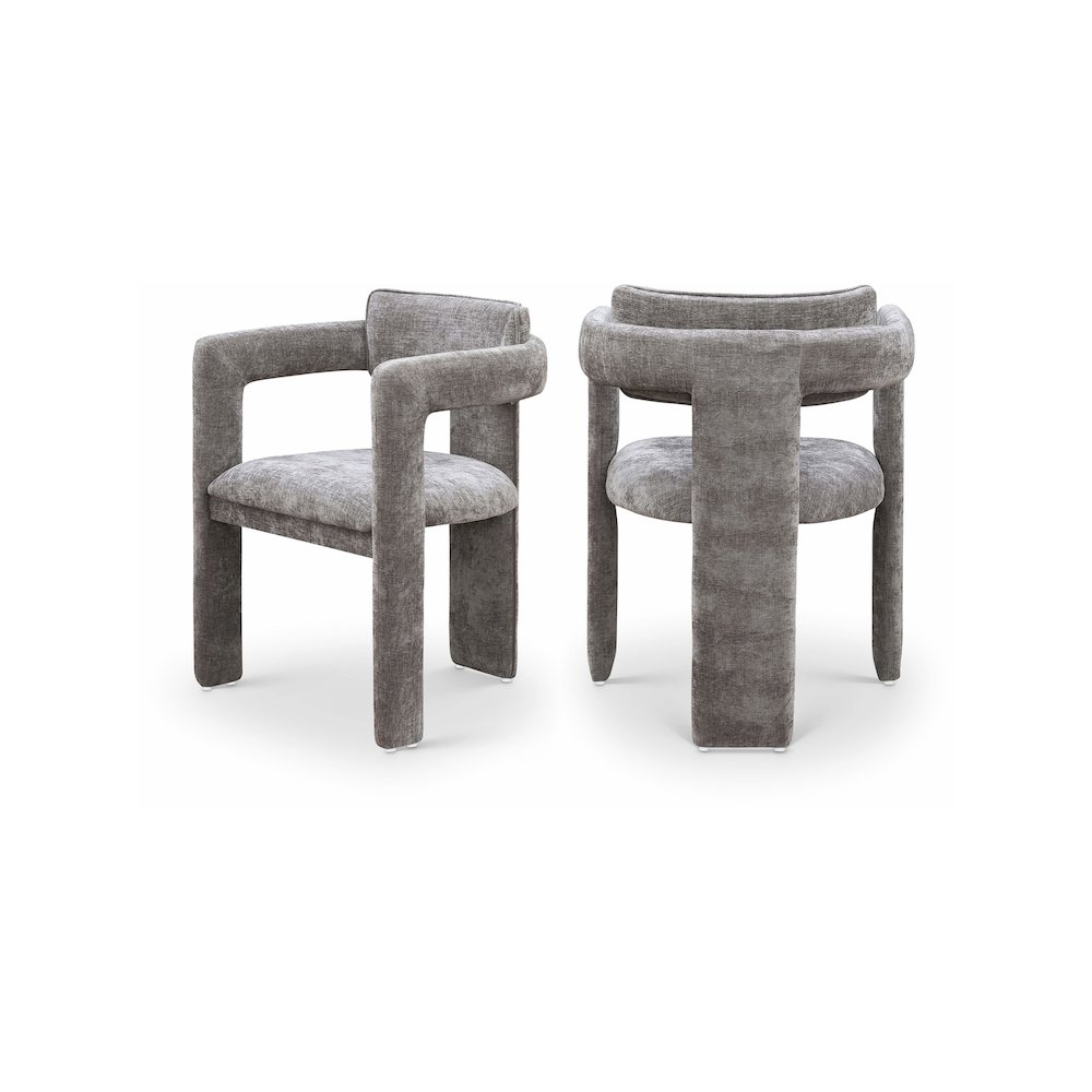 Brenda Grey Chenille Fabric Dining Chair, Set of 2. Picture 1