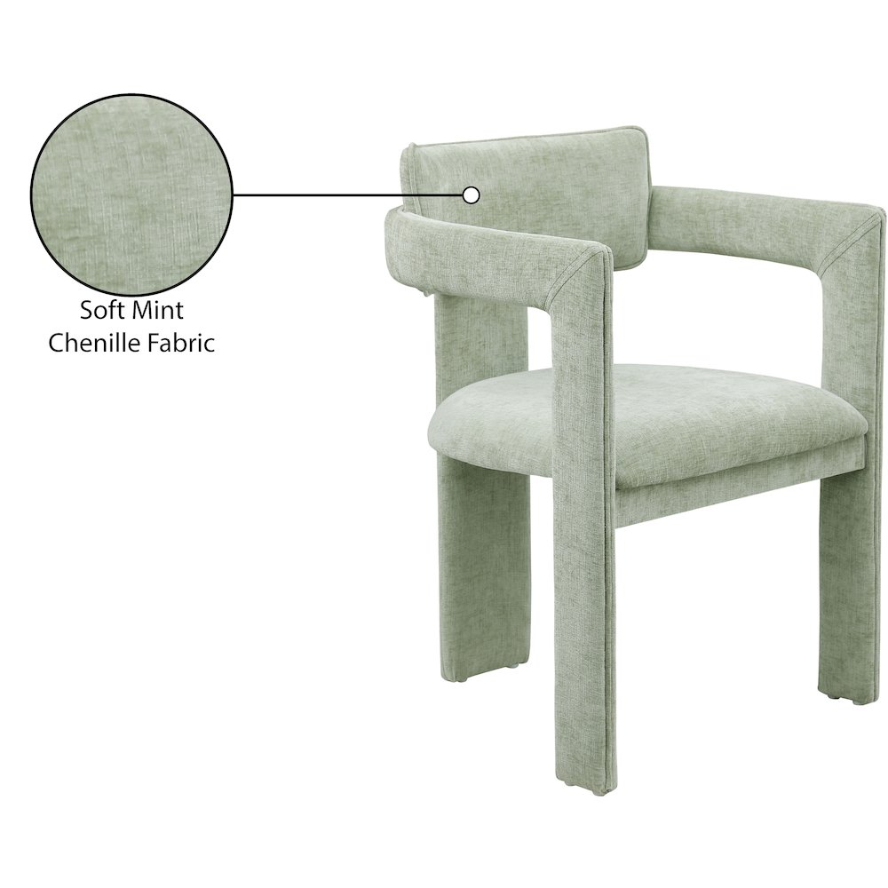 Brenda Mint Chenille Fabric Dining Chair, Set of 2. Picture 9