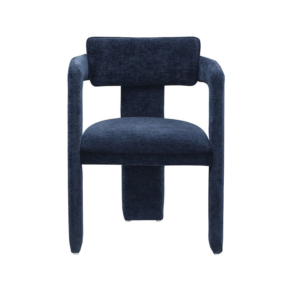 Brenda Navy Chenille Fabric Dining Chair, Set of 2. Picture 3