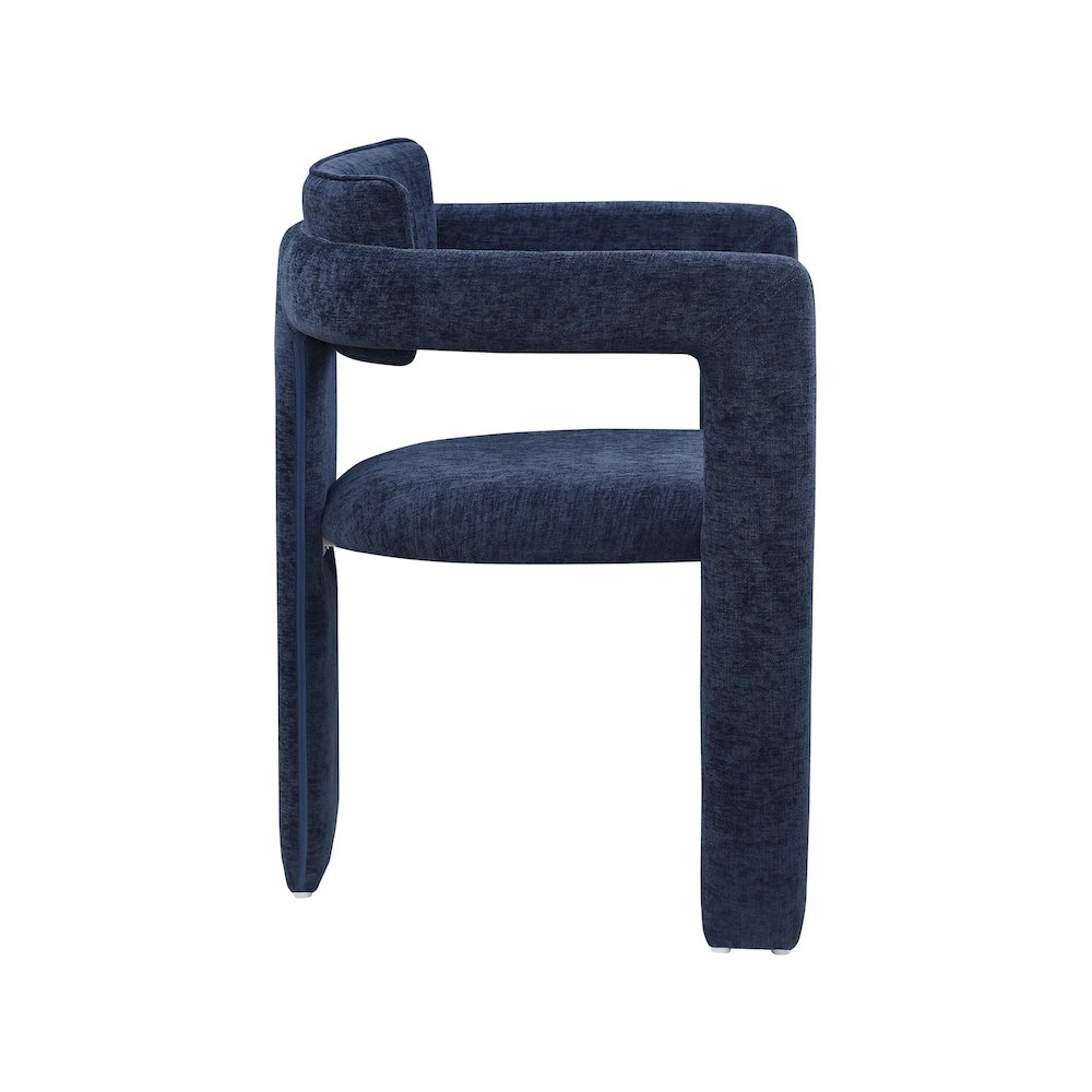 Brenda Navy Chenille Fabric Dining Chair, Set of 2. Picture 4