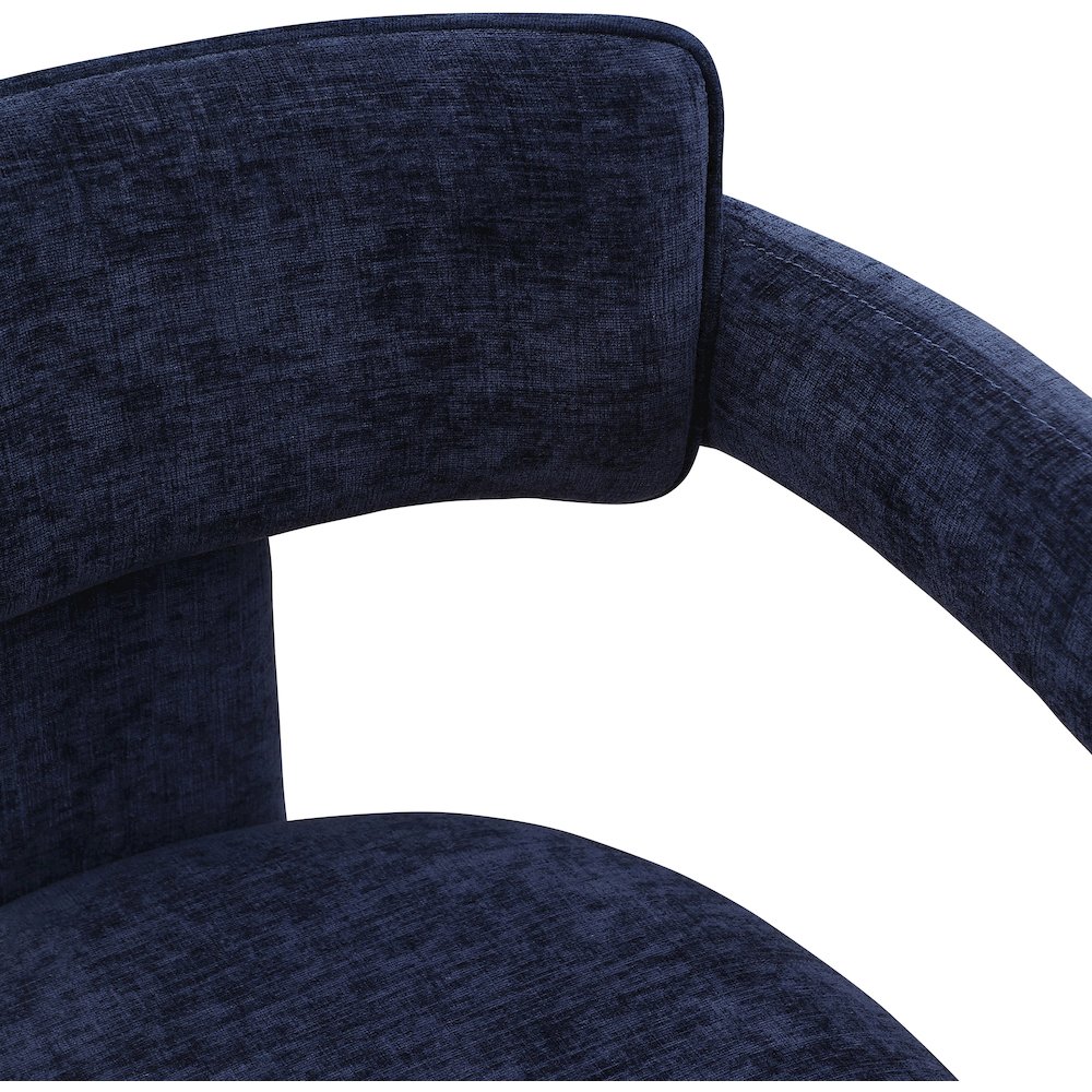 Brenda Navy Chenille Fabric Dining Chair, Set of 2. Picture 7