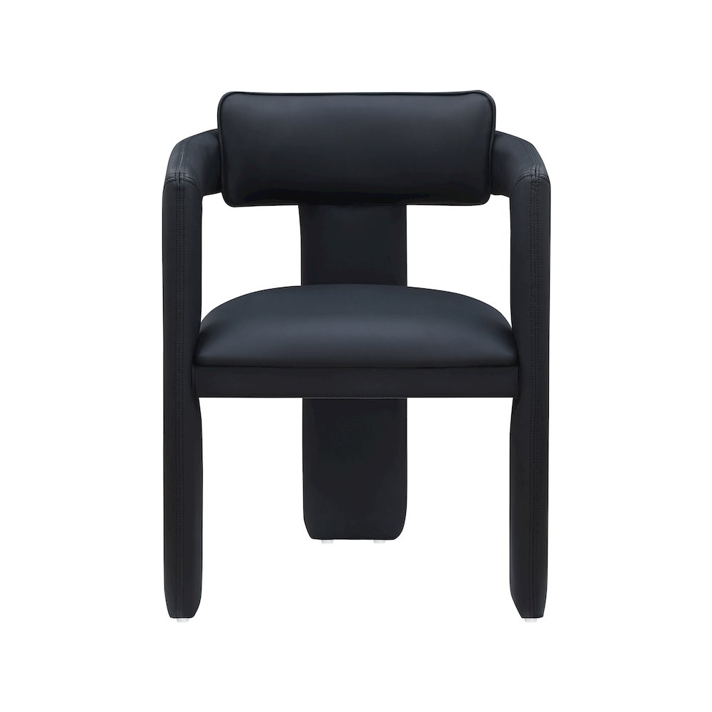 Brenda Black Vegan Leather Dining Chair, Set of 2. Picture 3