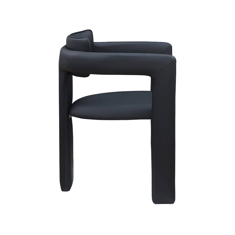 Brenda Black Vegan Leather Dining Chair, Set of 2. Picture 4