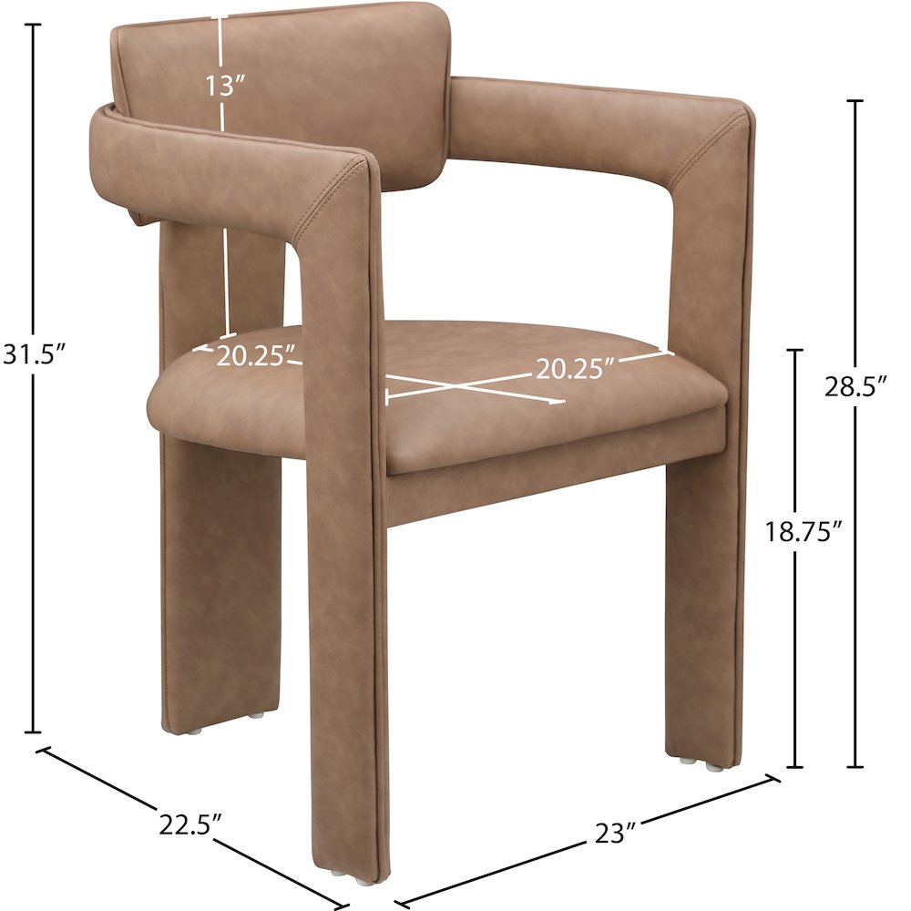 Brenda Brown Vegan Leather Dining Chair, Set of 2. Picture 8