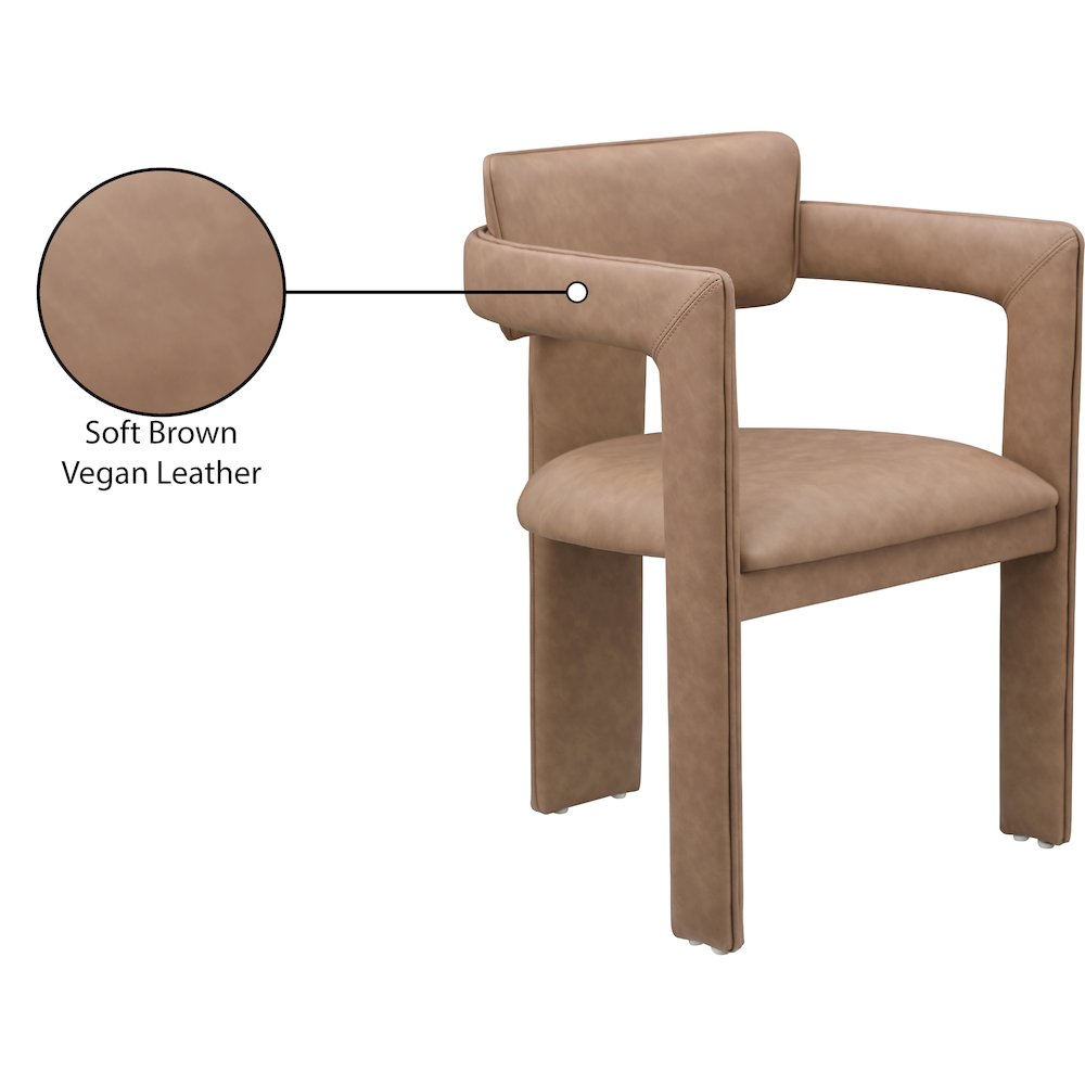 Brenda Brown Vegan Leather Dining Chair, Set of 2. Picture 9