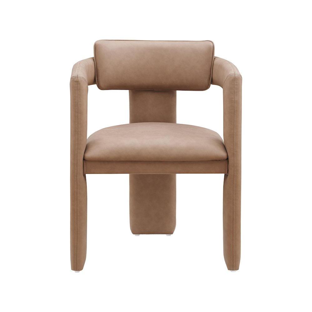 Brenda Brown Vegan Leather Dining Chair, Set of 2. Picture 3