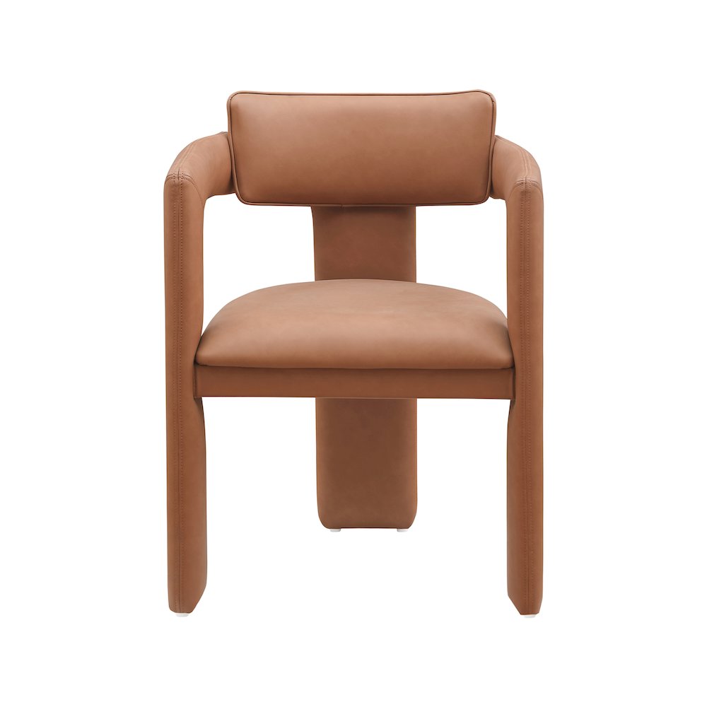 Brenda Cognac Vegan Leather Dining Chair, Set of 2. Picture 3