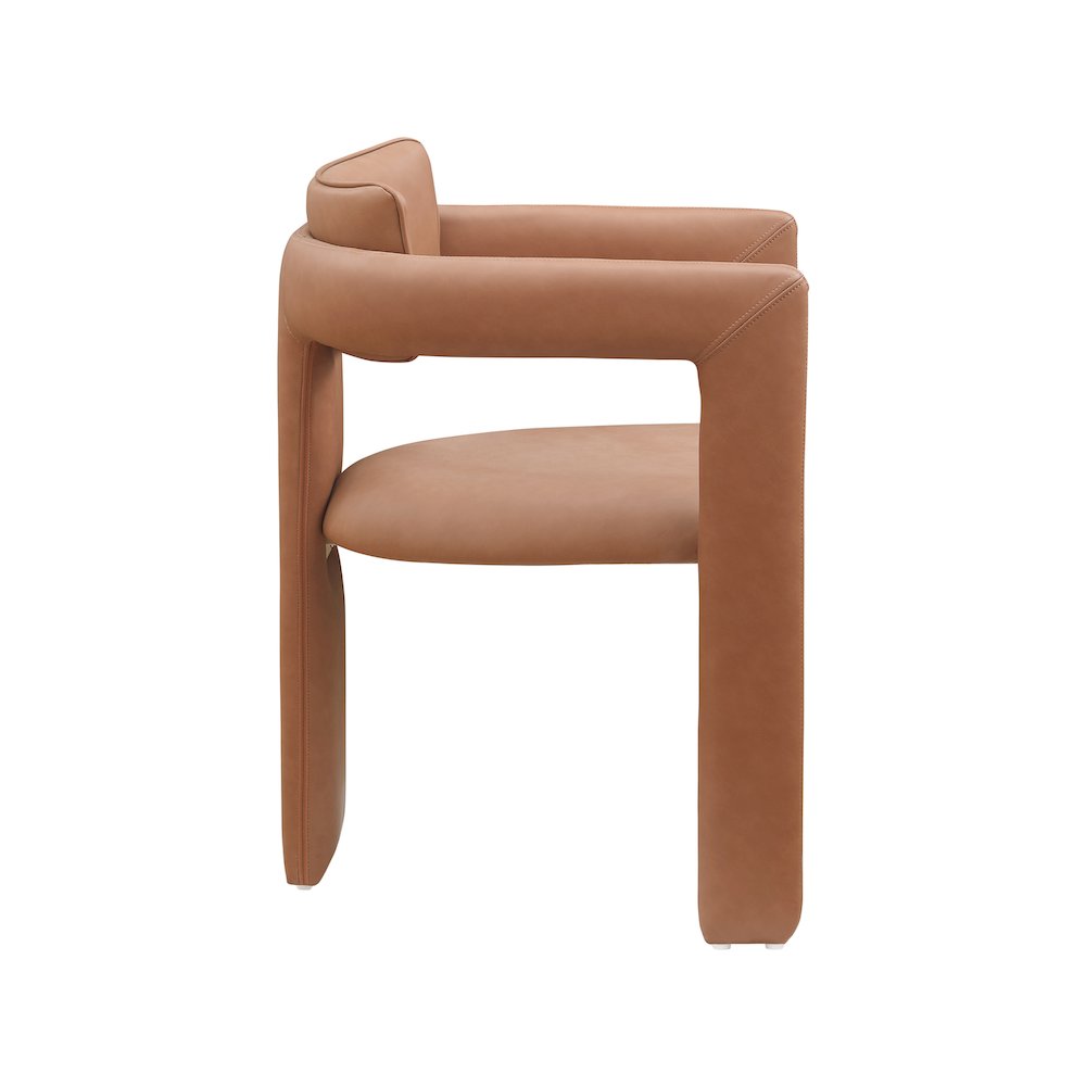 Brenda Cognac Vegan Leather Dining Chair, Set of 2. Picture 4