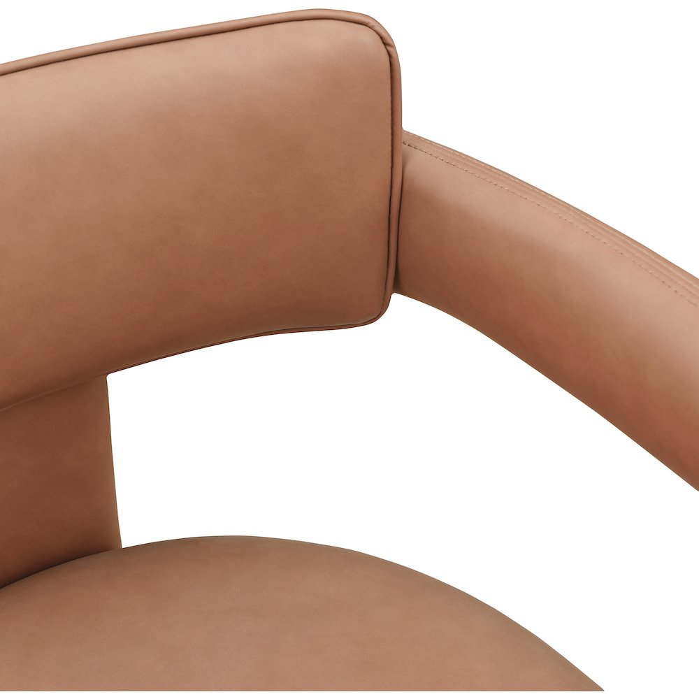 Brenda Cognac Vegan Leather Dining Chair, Set of 2. Picture 7