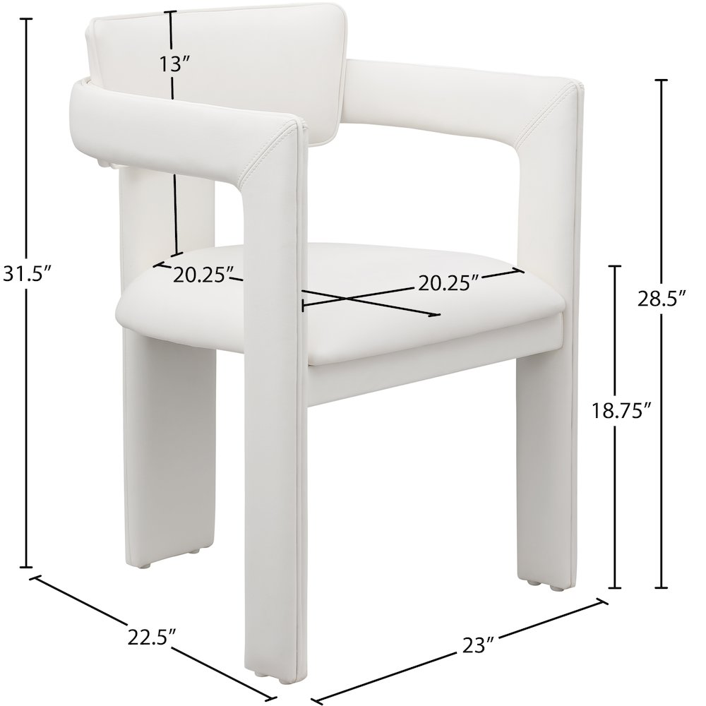 Brenda Cream Vegan Leather Dining Chair, Set of 2. Picture 8
