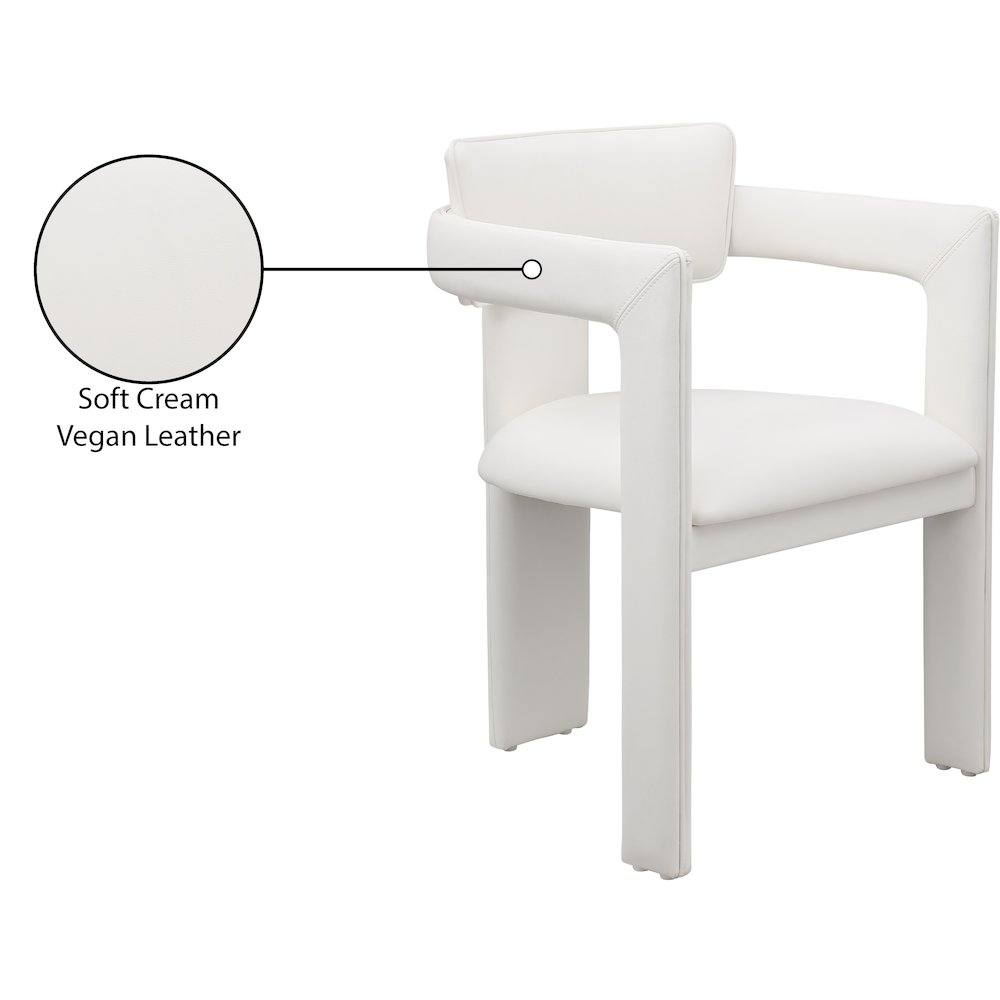 Brenda Cream Vegan Leather Dining Chair, Set of 2. Picture 9