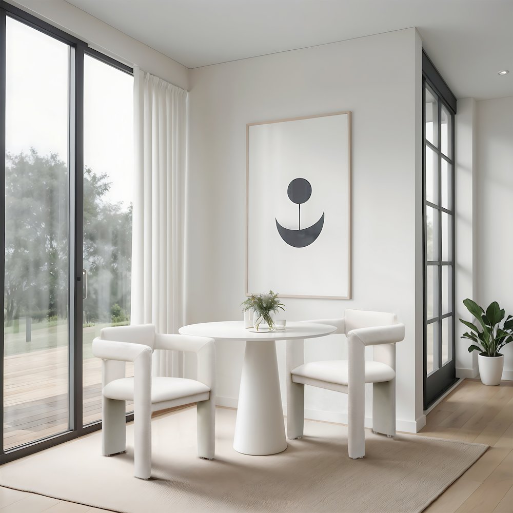Brenda Cream Vegan Leather Dining Chair, Set of 2. Picture 2