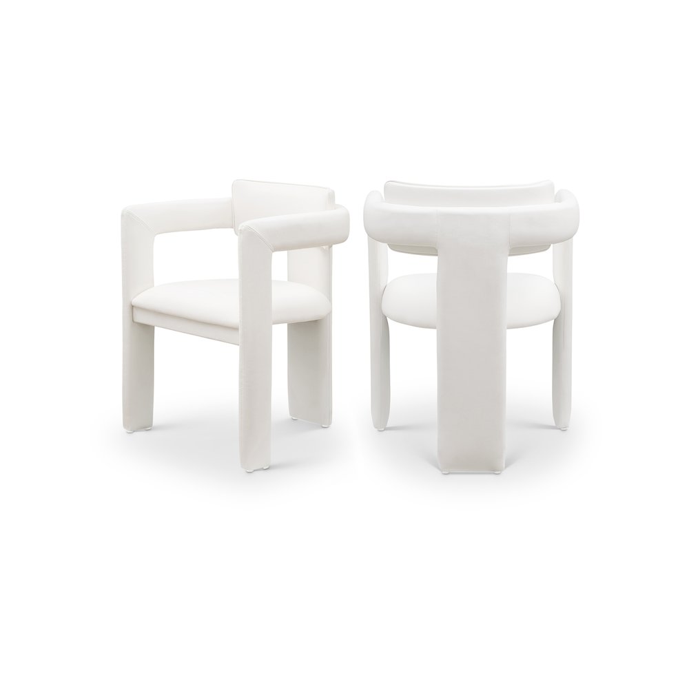 Brenda Cream Vegan Leather Dining Chair, Set of 2. Picture 1
