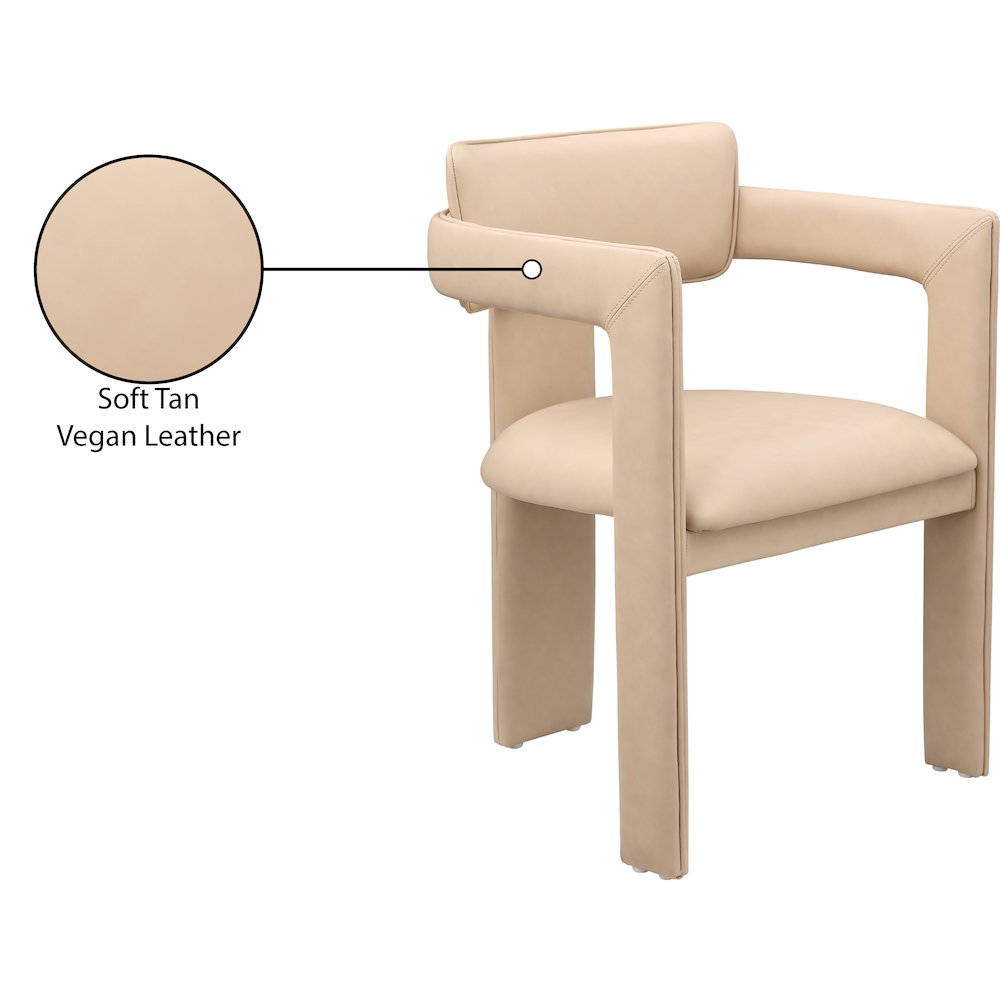 Brenda Tan Vegan Leather Dining Chair, Set of 2. Picture 9