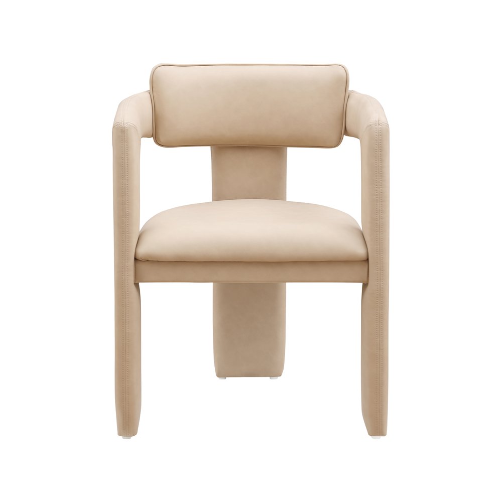 Brenda Tan Vegan Leather Dining Chair, Set of 2. Picture 3