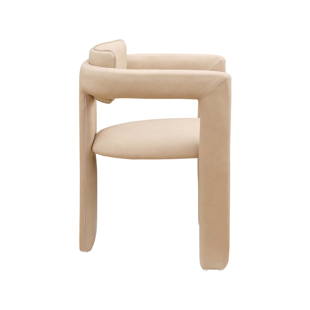 Brenda Tan Vegan Leather Dining Chair, Set of 2. Picture 4