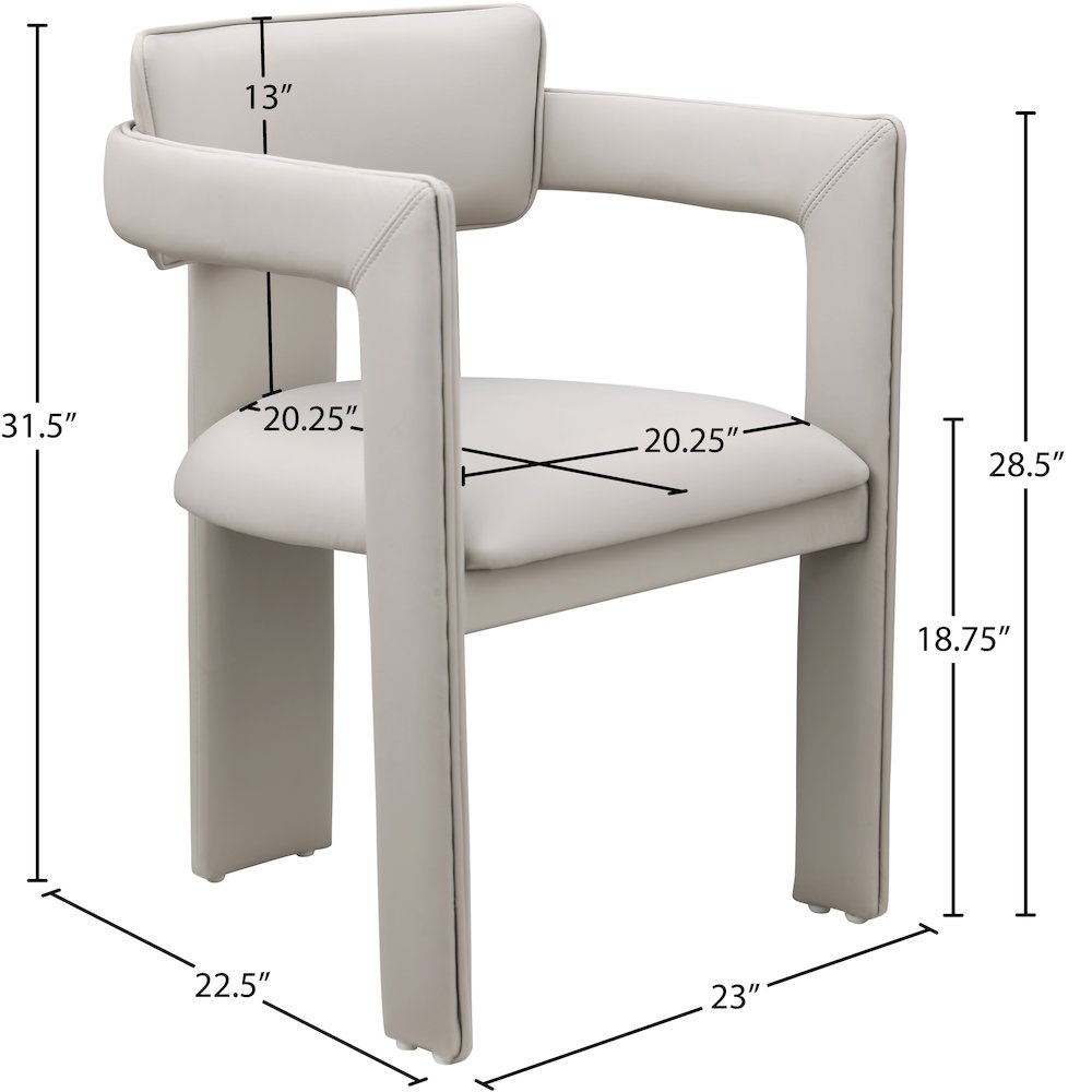 Brenda Taupe Vegan Leather Dining Chair, Set of 2. Picture 8