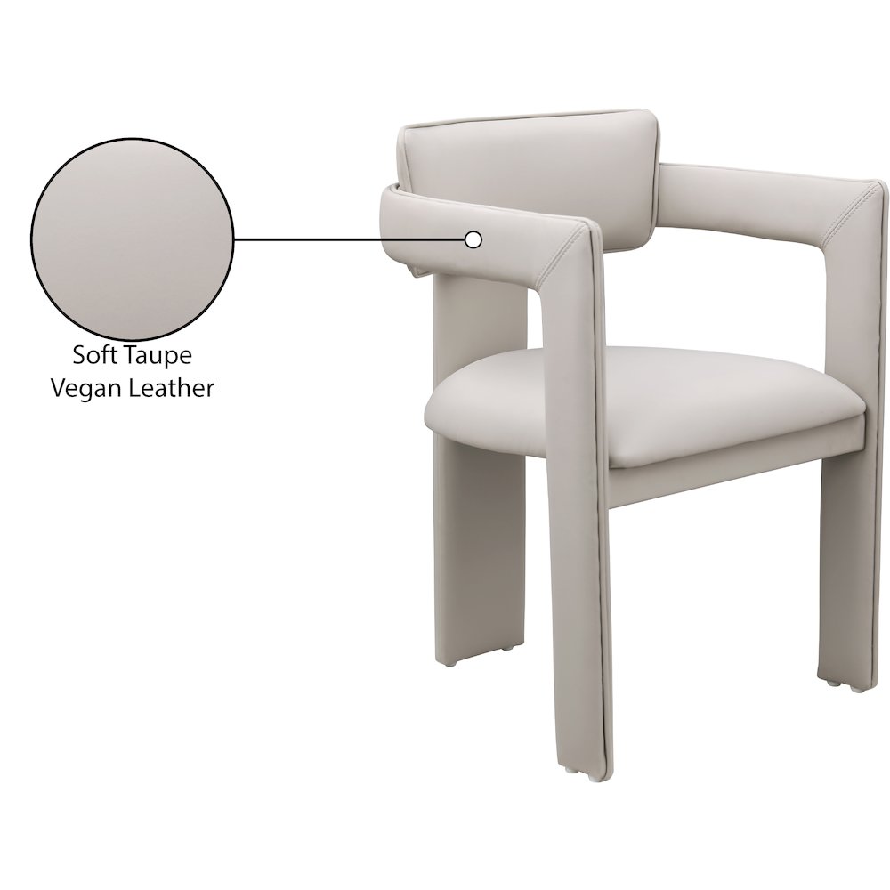 Brenda Taupe Vegan Leather Dining Chair, Set of 2. Picture 9