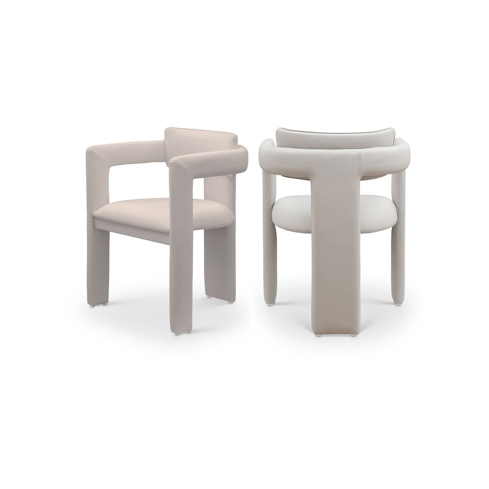 Brenda Taupe Vegan Leather Dining Chair, Set of 2. Picture 1