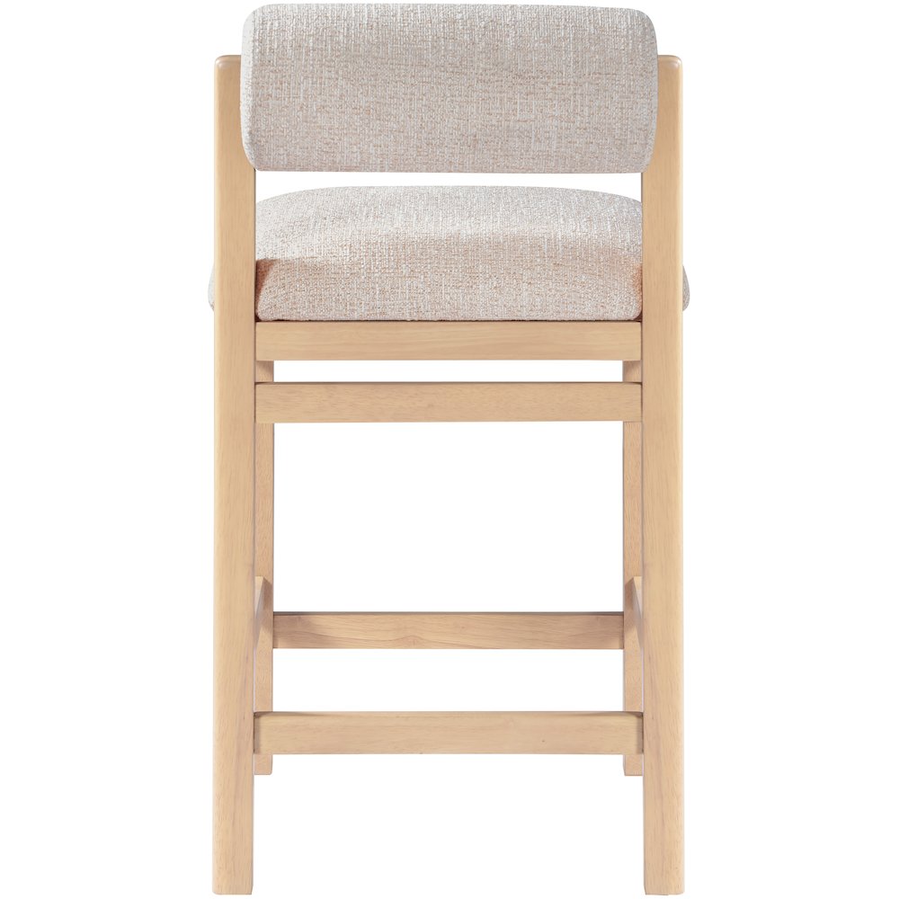 Roundhill Beige Linen Textured Fabric Upholstered Counter Stool. Picture 3