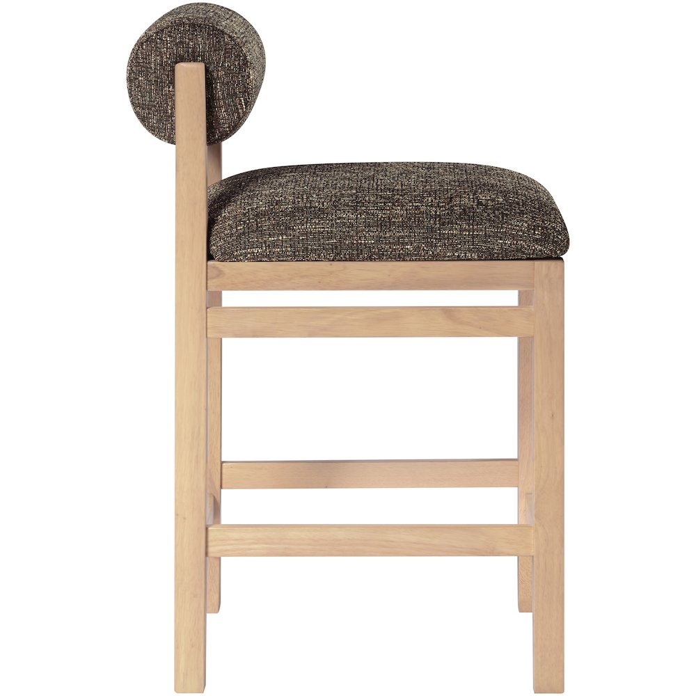 Roundhill Brown Linen Textured Fabric Upholstered Counter Stool. Picture 8
