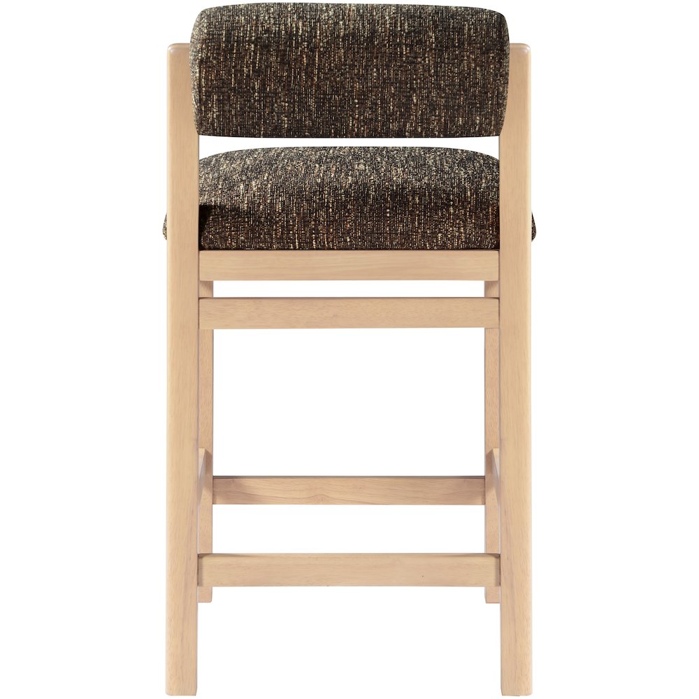 Roundhill Brown Linen Textured Fabric Upholstered Counter Stool. Picture 3