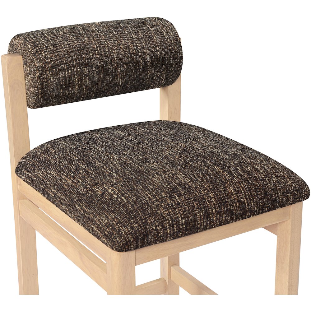 Roundhill Brown Linen Textured Fabric Upholstered Counter Stool. Picture 4