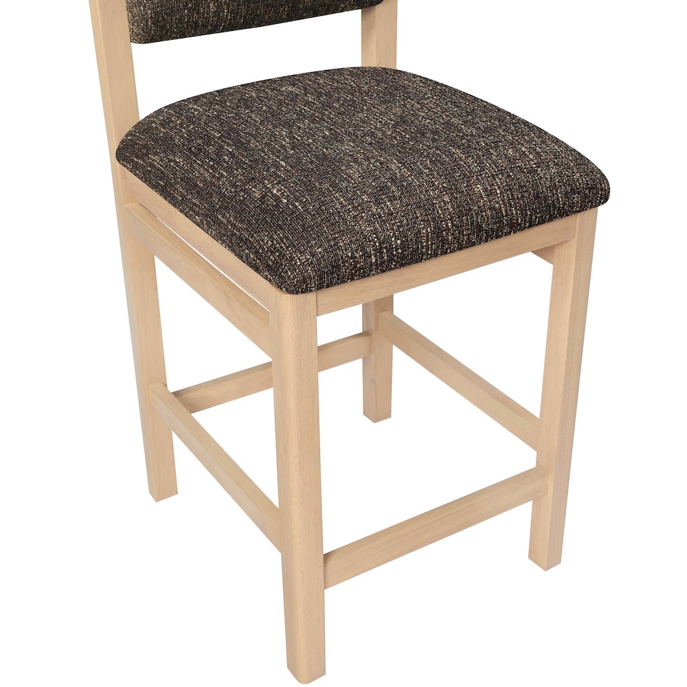 Roundhill Brown Linen Textured Fabric Upholstered Counter Stool. Picture 5