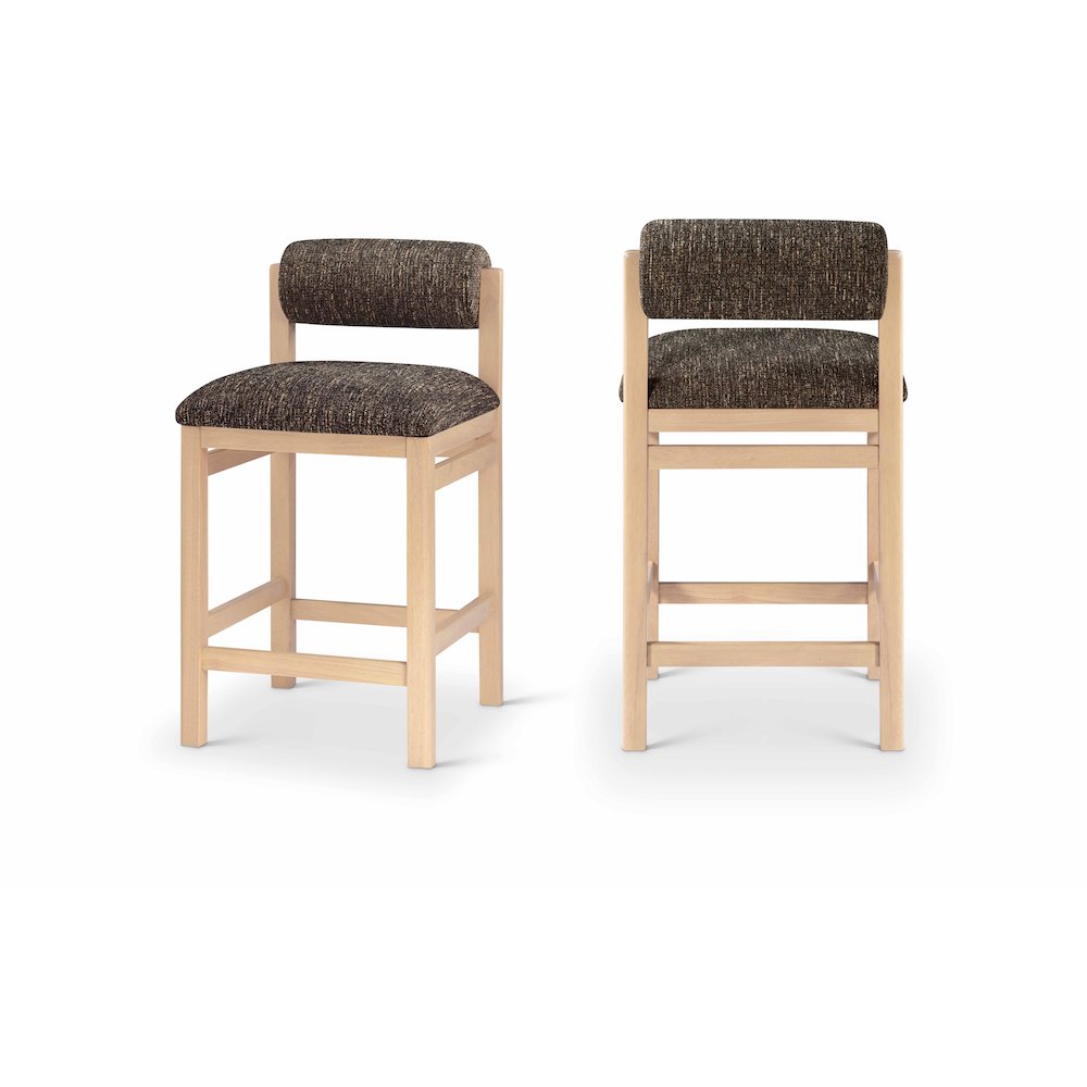 Roundhill Brown Linen Textured Fabric Upholstered Counter Stool. Picture 11