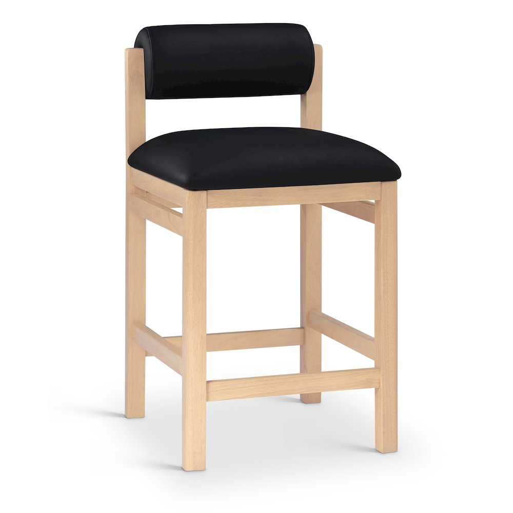 Roundhill Black Vegan Leather Upholstered Counter Stool. Picture 1