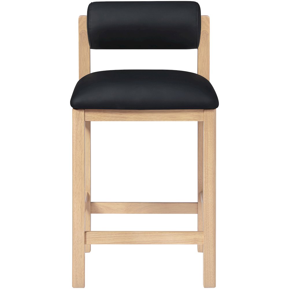 Roundhill Black Vegan Leather Upholstered Counter Stool. Picture 2