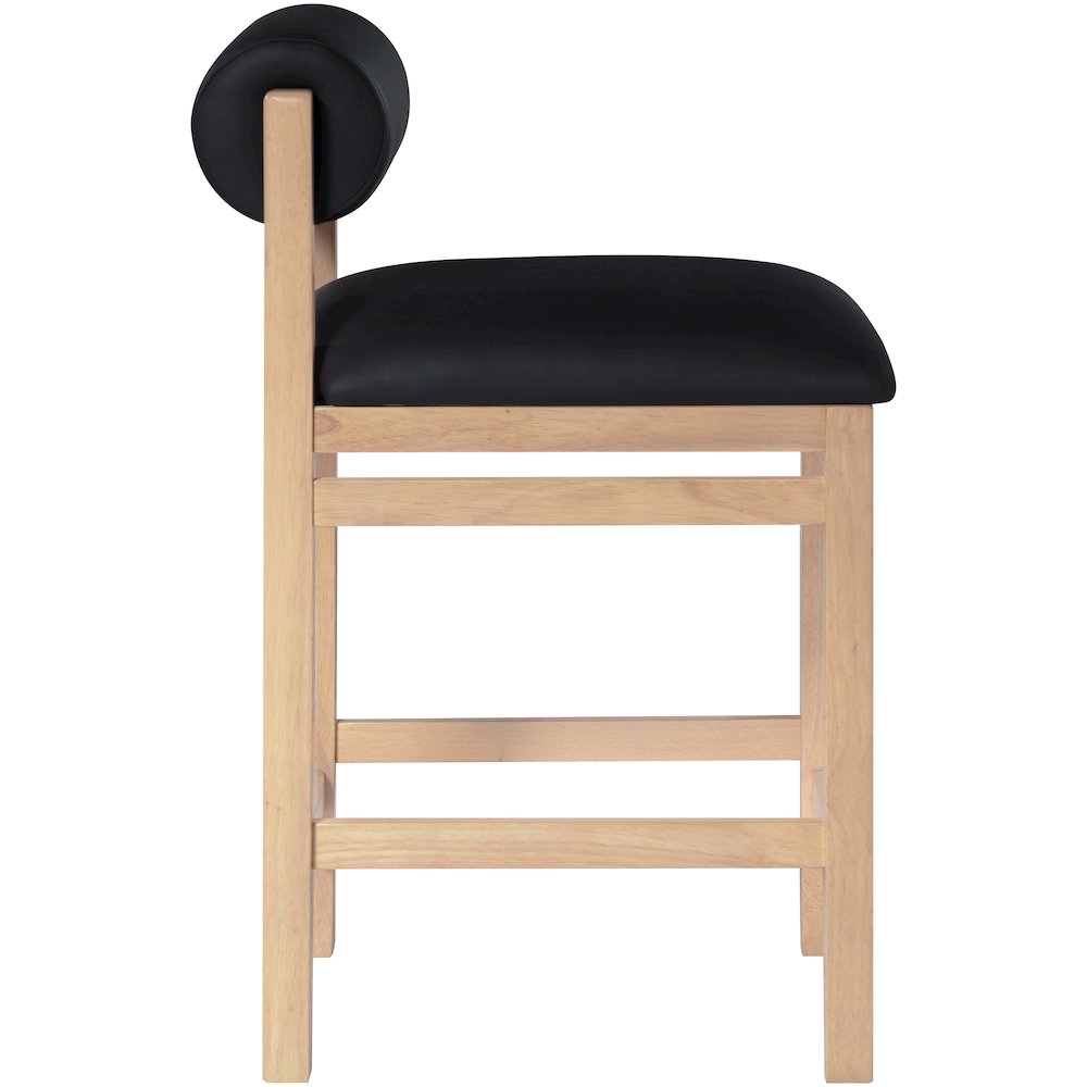 Roundhill Black Vegan Leather Upholstered Counter Stool. Picture 8