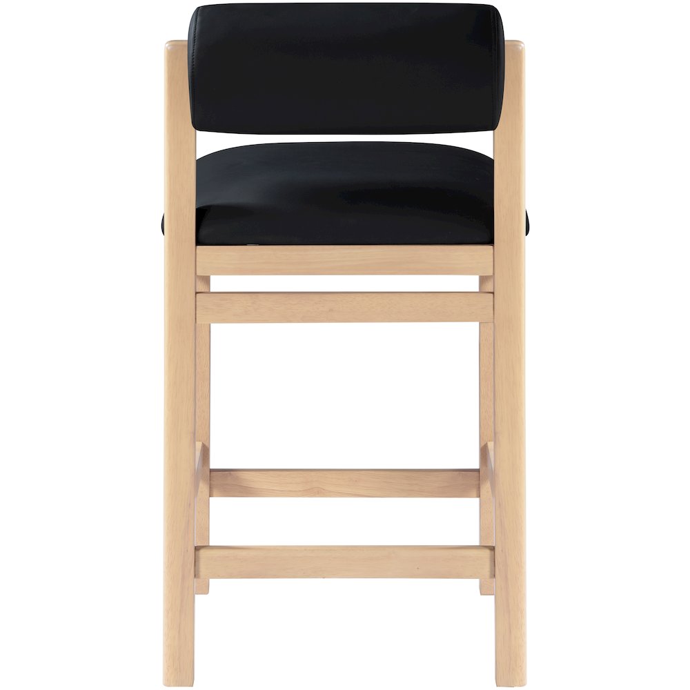 Roundhill Black Vegan Leather Upholstered Counter Stool. Picture 3