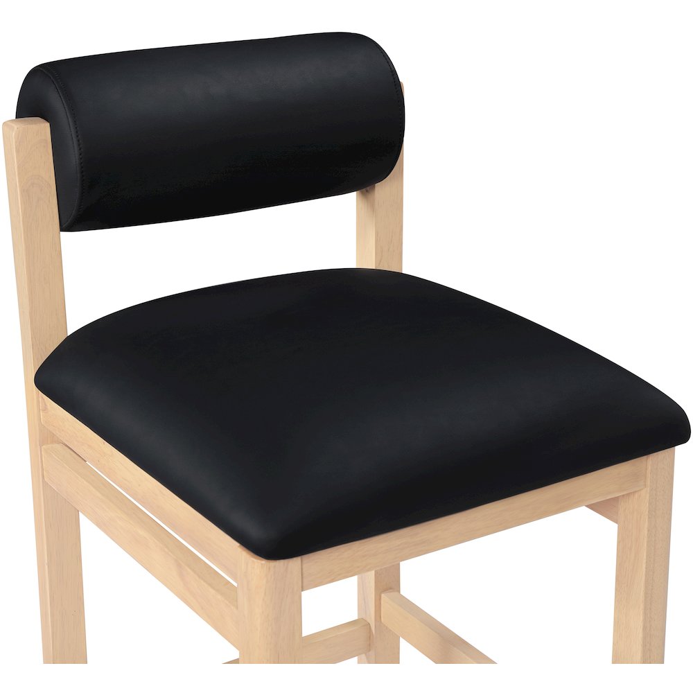 Roundhill Black Vegan Leather Upholstered Counter Stool. Picture 4