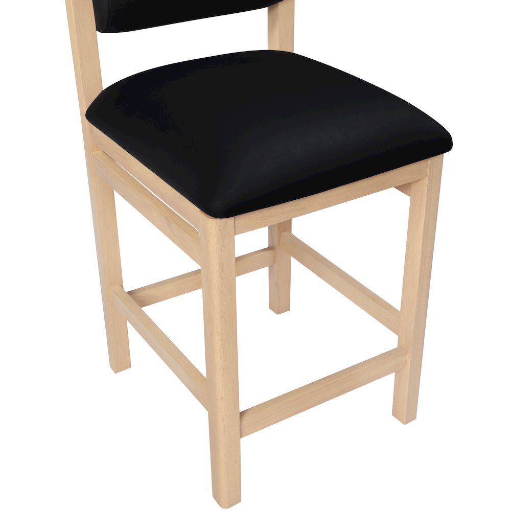 Roundhill Black Vegan Leather Upholstered Counter Stool. Picture 5