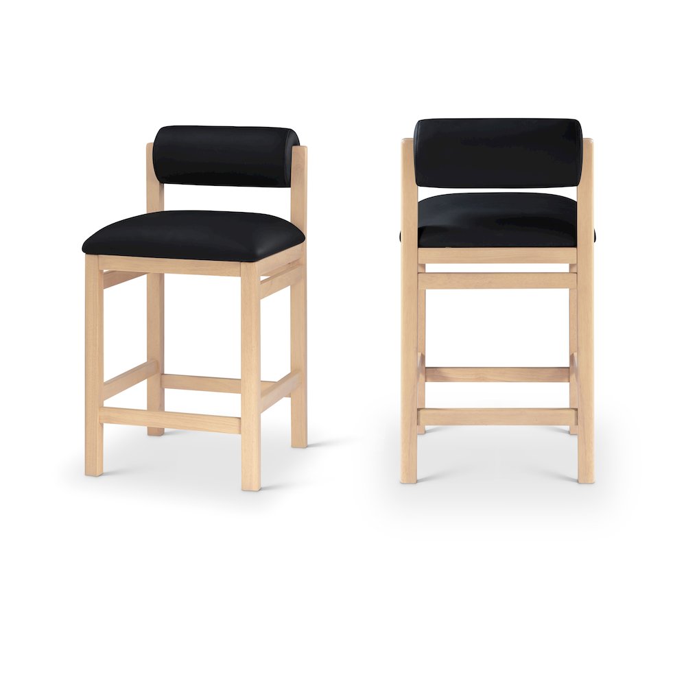 Roundhill Black Vegan Leather Upholstered Counter Stool. Picture 10