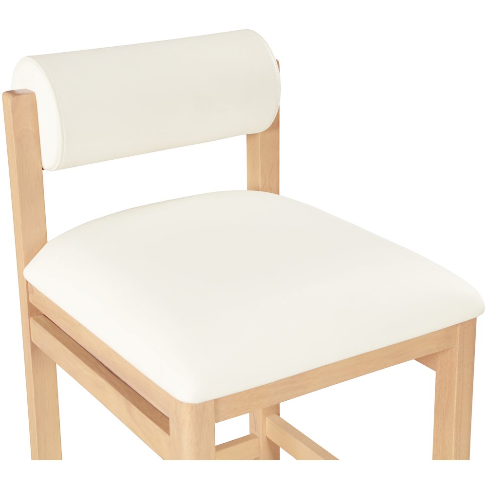 Roundhill Cream Vegan Leather Upholstered Counter Stool. Picture 4